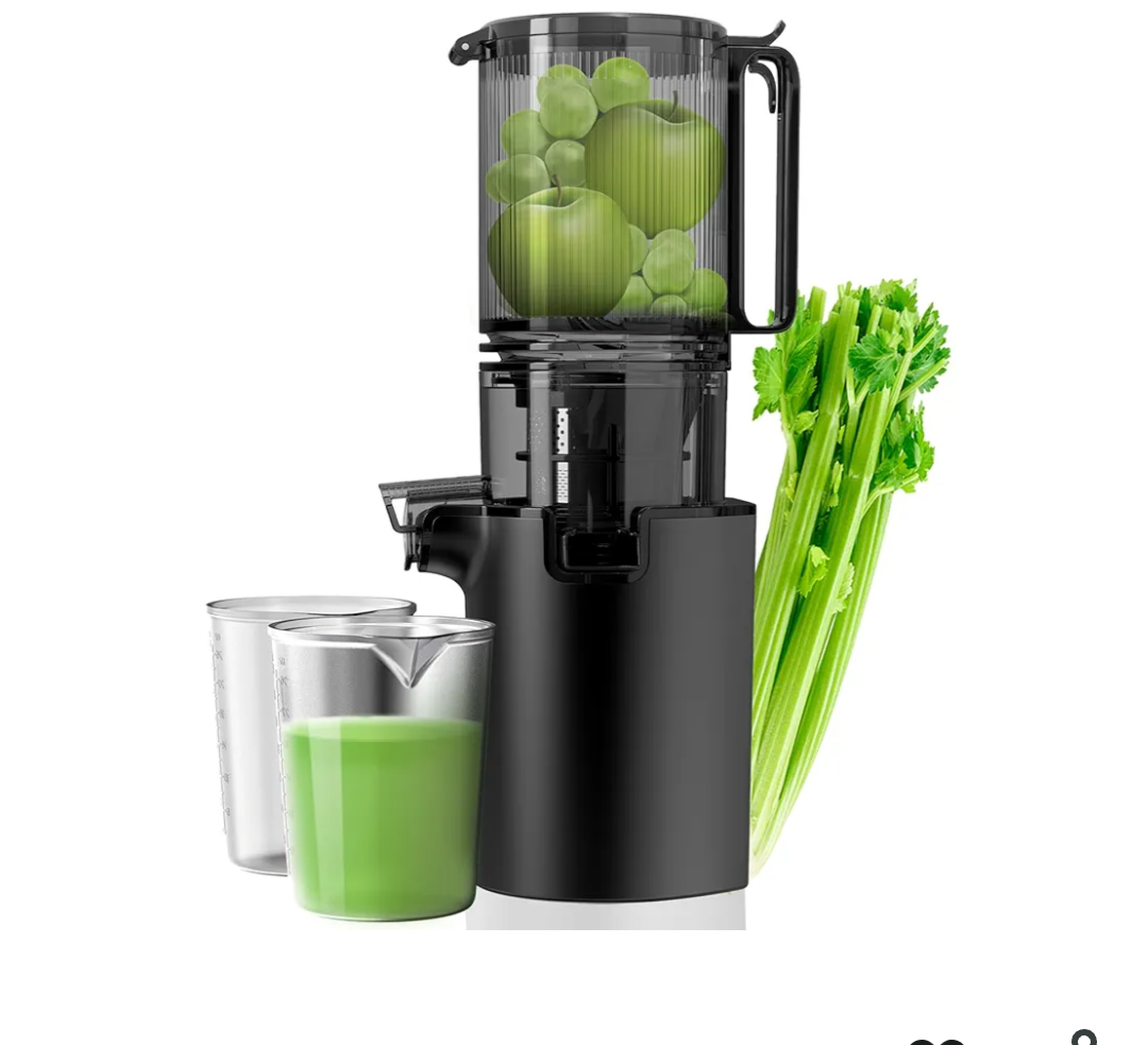 Cold Press Juicer, 5.4" Wide Feed Chute Juice Extractor Machine with 400W, High Juice Yield, Slow Masticating Juicer for Whole Vegetables & Fruits, Black