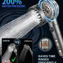 Ion Drops Filtered Shower Head with Handheld, High Pressure Water Flow Filter Showerhead for Hard Water Boosting with ON/OFF Switch and Rotatable Head (Silver gray)