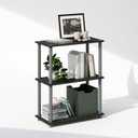 Furinno Turn-N-Tube Book Shelf, 3-Tier Bookshelf, Bookcase with Multipurpose Compact Display Rack, 11.6 x 23.6 x 29.6, for Living Room, Bedroom, Home Office, Black/Grey, 3-Tier Round Tube