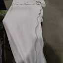 Beige Extra Long Shower Curtain Linen Textured with 12 Metal Hooks Cute Heavy Duty Washable Waterproof Neutral Thick Cloth Shower Curtains with Sage Green Border for Bathroom Hotel Bathtub, W72xL84