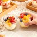 5 oz Dessert Cups with Lids and Spoons, 250 Pack Mini Transparent Appetizer Cups, Square Dessert Shooters Round Goblet Cups for Parfait Fruit Ice Cream Cake
