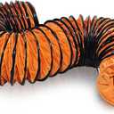 8Inch  16FT PVC Duct Hose Protable HVAC Duct Hosing for Utility Blower Fan Flexible Duct Hosing with D-Ring & Ajustable Rope