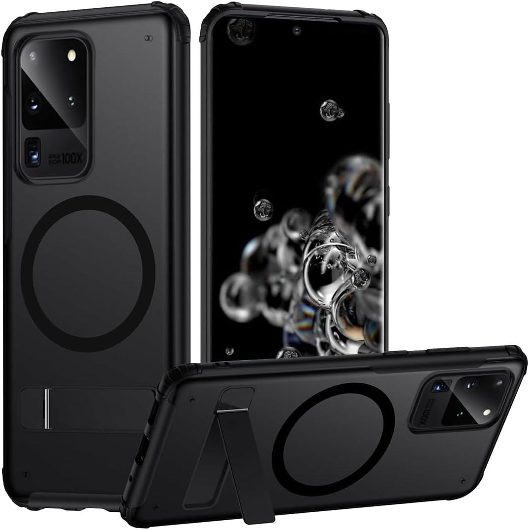 TIANNIUKE Magnetic Case for Samsung Galaxy S20 Ultra, Compatible with MagSafe,Adjustable Kickstand,Translucent Matte Anti-Fingerprint,Shockproof Protective Phone Case for Galaxy S20 Ultra Case