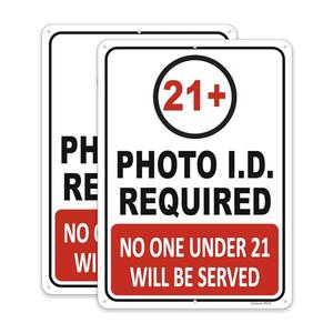 GulSoar 3-Pack Photo ID Required, No One Under 21 Will Be Served Signs 10”x 7” You Must Be 21 To Enter Signs Rust Free Aluminum Bar Alcohol Liquor Store Signs, Weatherproof, Easy to Install