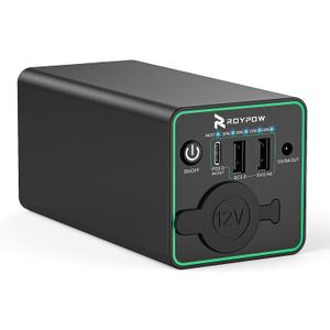 RoyPow 30W PD Portable Charger with 12V 10A Constant Voltage Cigarette Lighter Socket, 86.58Wh USB C Laptop Power Bank, 18W QC & 12V DC Battery Pack, Perfect for Dash Cam Astrophotography or Camping