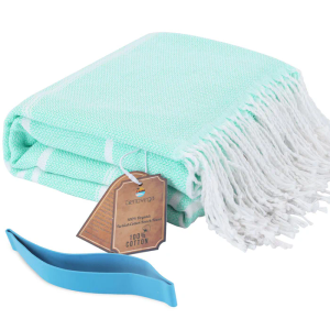 hin Turkish Beach Towel Lightweight Soft Cotton Oversized Sand Free Sandproof Absorbent Quick Dry Towels Cloud Bath Pool Travel Compact Essentials Accessories for Adult Gifts One Size