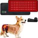 Pets Red Light Therapy Belt, LED Infrared Light Therapy for Dogs and Cats with 80 LEDs 660nm and 850nm Red,Wearable Device for Pain Relief Arthritis Joint & Muscle Recovery (13.8 x 5.9 in) (Black)