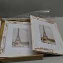 Hongkee 8x10 Picture Frame Set of 2, Made of Real Glass and Distressed White Wooden Frame - Display Picture 5x7 with Mat or 8x10 Without Mat, 8 by 10 Photo for Wall or Tabletop