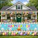 BlissYard Happy Easter Fence Banner Eggs Decor 118 x 19.68 Inch