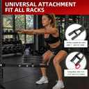 Belt Squat Attachment with Universal Belt for All Power Racks Durable Weight Belt Squat Attachment with Adjustable Length for 2"x 2", 3"x 3", 2"x 3" Squat Racks and 1'' or 5/8'' Holes, Black