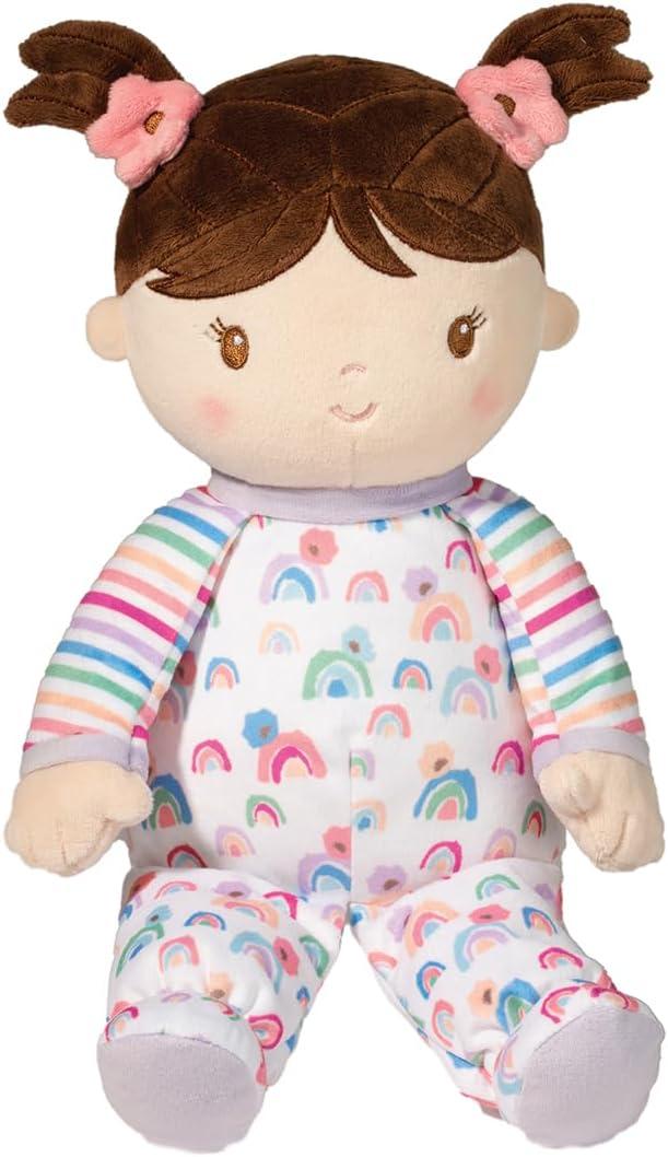 Douglas Isabelle Rainbow Stripe Soft Baby Doll