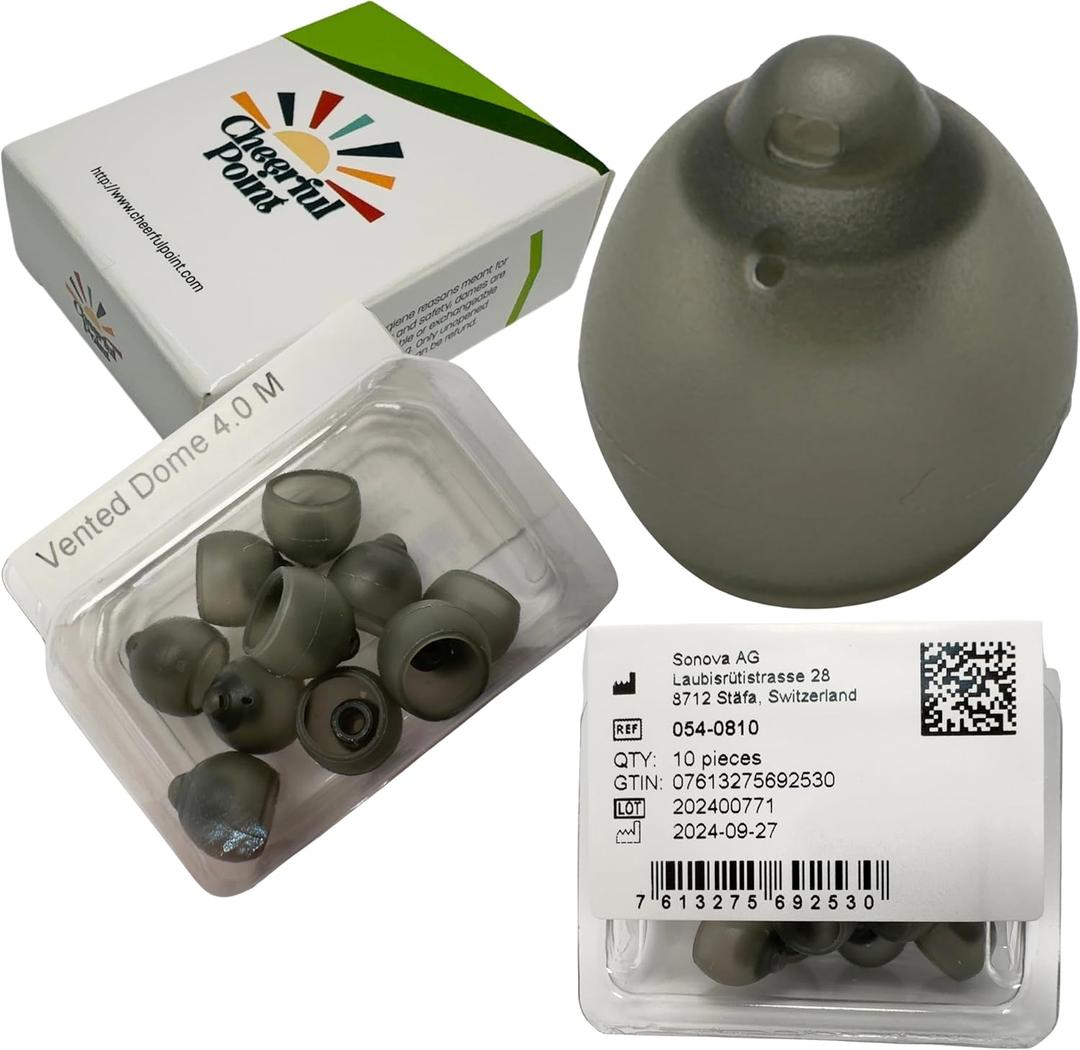 Phonak Vented Hearing Aid Domes 4.0  Medium Size (M)  Compatible with Phonak Marvel, Paradise, Lumity RIC Devices  Open Fit  10-Pack  Genuine Phonak Domes