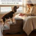 beeNbkks Extra Wide Wooden Dog Stairs and Pet Steps for High Beds or Sofas