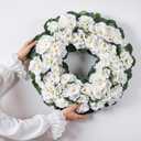 Artificial Geraniums Spring Wreaths for Front Door 17.7 Inch Spring Wreaths Door Wreaths for Outside Outdoor UV Resistant Wreaths Front Door Porch Garden Window Wall Decor Summer Fall All Season