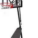 AWII SPORT Basketball Hoop Outdoor 40Inch Impact Backboard, 5.3-10FT Height Adjustable Basketball Hoop Goal System with Portable Wheels for Adults (Black, 40inch Backboard)
