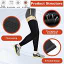 2 Pair Compression Leg Sleeves and Arm Sleeve,UV Protection & Full Leg Coverage,Anti-Slip Silicone Grip,White & Black (M)