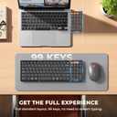 MEETION Foldable Keyboard and Mouse, Folding Portable Wireless Keyboard Mouse, Full Size Rechargeable 2.4G+Dual Bluetooth Keyboards Combo for Business Travel, for Windows/Mac/iOS/Andriod, iPad/Laptop
