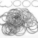 Luomorgo 50 Pcs 2.5 Inch Binder Rings, Nickel Plated Metal Book Rings Silver Paper Rings, Heavy Duty Loose Leaf Binder Rings, Index Cards Rings, Key Rings for Office, Home, School