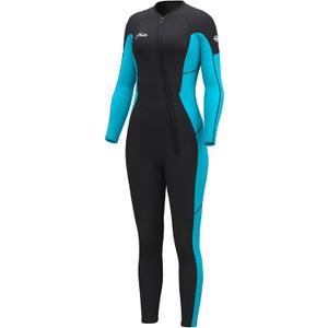 Hevto Women Wetsuit 3/2mm Neoprene Wet Suit Keep Warm in Cold Water for Surfing Swimming Diving (10, W1-3/2mm-Front Zip-Blue)