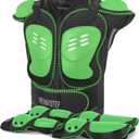 Kids Motorcycle Armor Gear Body Armor Vest Suit Chest Back Spine Protector Motocross Dirt Bike Protective Gear with Elbow Knee Protector Pads for MTV ATV Cycling Skateboard Off-Road Racing Skiing (Green)