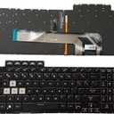 Laptop Replacement US Layout Keyboard for ASUS TUF Gaming F15 FX506 FA506 FA506Q FX506L FA506U Without Frame,No TrackPoint,Backlit Black