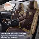 Truck Seat Covers for GMC Sierra 1500 2007-2026, Waterproof Premium Leather Full Coverage Car Seat Cover, Muscle Sport Style Auto Interior Seat Cover Sets (Front Set/Brown Coffee)