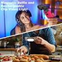 2 x Portable Magnetic Selfie Light Video Conference Lighting with Clip & Camera Adapter 1000mAh Battery 3 Light Modes for Phone Tablets Laptops Cameras Makeup Video Conferencing Live Streaming