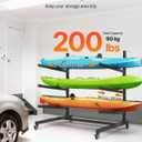 VEVOR Kayak Storage Rack, Heavy Duty Adjustable Freestanding Stand with Lockable Wheels for Indoor Outdoor Garage Shed Dock, Holder for Canoe, SUP, Surfboard & Paddleboard