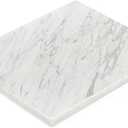 Diflart Natural Marble Pastry Board for Kitchen, 16x20 Inch, White, Stone Cutting Board Large for Dough Chocolate, Carrara Bianco, Marble Slab Christmas Thanksgiving Gift