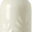 Sweejar Ceramic Olive Oil Dispenser Bottle 20 Oz Relief Opaque Oil Cruet Protects To Reduce Oxidation Suitable for Storage Vinegar, Soy Sauce, Coffee Syrup, Liquids, Set Of 1 (Beige Gold Spout)