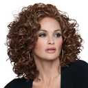 Raquel Welch Click Click Flash Full Curly Chin Length Wig by Hairuwear, Average Size Cap, RL6/30 Copper Mahogany