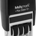 MaxMark Self-Inking Rubber Date Office Stamp with Received Phrase Blue Ink & Date RED Ink (Max Dater II), 12-Year Band
