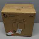 Home Zone Living 2-Pack 1.3 Gallon Small Bathroom Trash Can with Lid and Step Pedal, Stainless Steel Wastebasket with Slim Design for Home and Office, Silver, 5 Liters