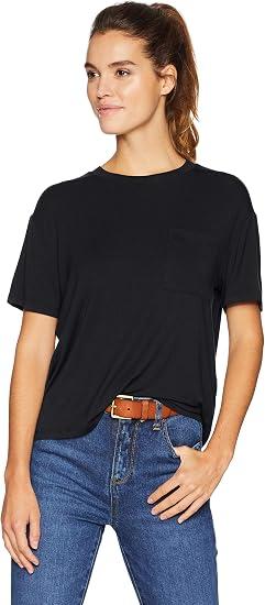 Amazon Essentials Women's Jersey Relaxed-Fit Short-Sleeve Crewneck Pocket T-Shirt, Pack of 1, XS