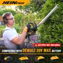 HEINPRO Cordless Hedge Trimmer 22-Inch Compatible with DEWALT 20V MAX Battery, Electric Hedge Trimmer Cordless, Bush Trimmers for Garden, Battery Powered Hedge Trimmers, Black (Tool Only)