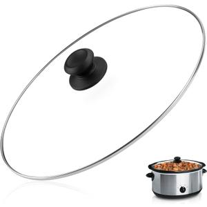 Oval Slow Cooker Lid Large 8 QT Fits for Crock Pot Glass Lids Programmable Slow Cookers SCV800 and Compatible With Hamilton Beach Oval Glass Pot Lid Transparent Cover