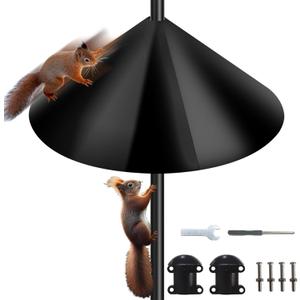 Squirrel Baffle,Pole Mount Squirrel Guard Stopper for Outdoors Bird Feeder Pole,Used for Bird Feeding Poles,(Black 19inch-1Pack)