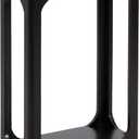 Kate and Laurel Dahl Modern Slatted Wooden Slim Side Table; 16 x 8 x 24; Black; Transitional Wood Narrow End Table for Use as Living Room Plant Stand or Small Bedroom Nightstand