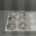 Hewory Christmas Tealight Candle Holders: Glass Tea Light Candle Holder Set of 6, Ball Candl Holders with Red Berry and Pinecone, Christmas Table Decorations for Dinner Holiday Party Fireplace Mantle