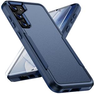 Vinve for Samsung Galaxy S23 Case with Screen Protector Heavy Duty Durable Shockproof Protective Phone Case, Blue