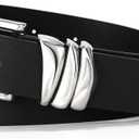 VONMELLI Women's Belt for Jeans Dress Leather Belt for Women Fashion Waist Ladies Belt with Sliver Buckle (Black)