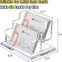 Business Card Holder for Desk 2 Tier 2 Slots, Clear Acrylic Business Card Display Stand for Women and Men, Organize 100 Cards-1 Pack (2 Slots-H)
