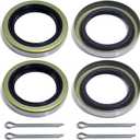 4pcs Trailer Axle Hub Wheel Grease Seals 1.719''I.D x 2.565''O.D with 4pcs Cotter Pins for Dexter 010-019-00 (10-19) Transcom 171255TB National 473336, 3500 lbs #84 Spindle E-Z Lube Axles