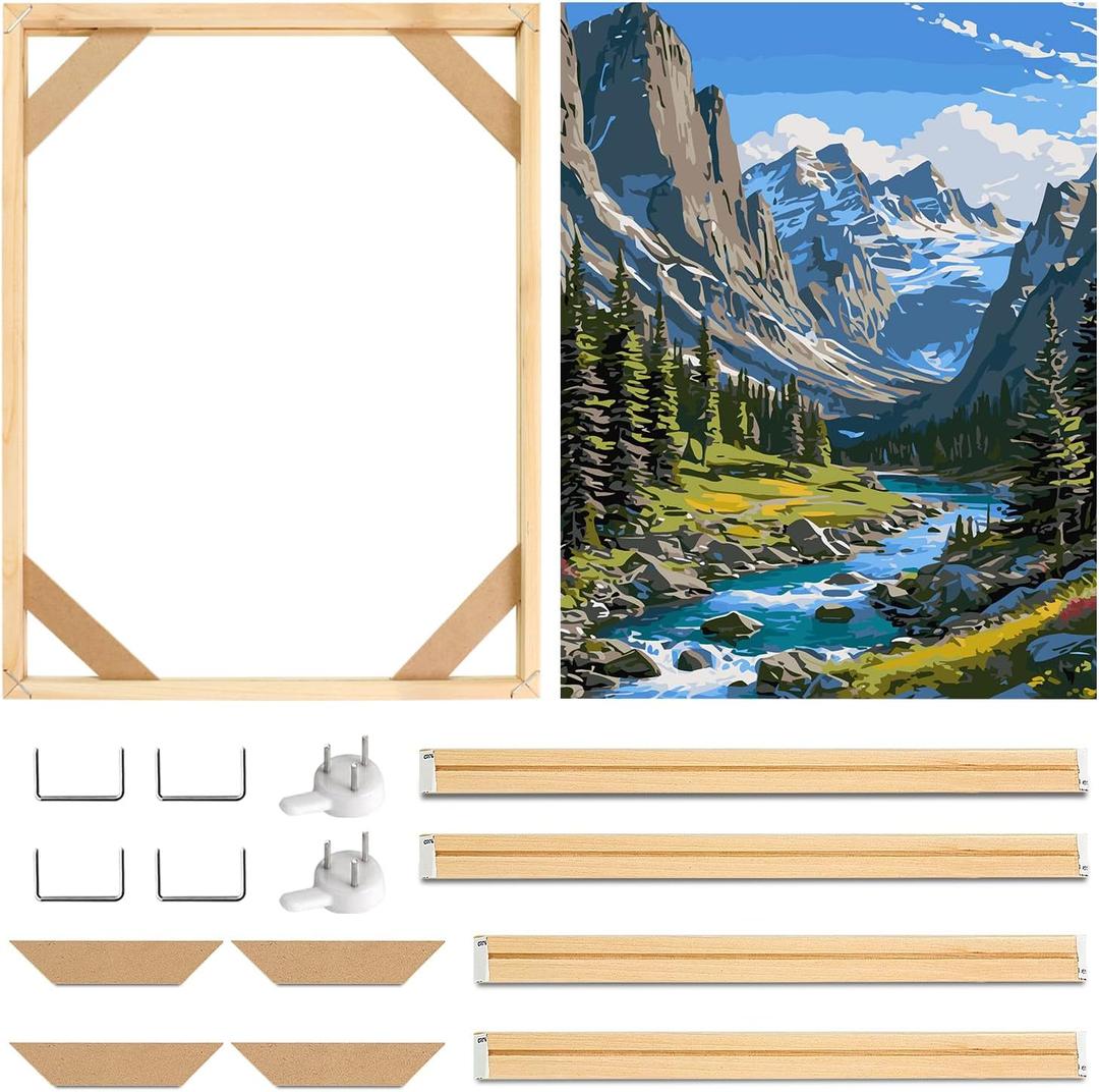 DIY Solid Wood Canvas Frame Kit 9.84 x13.77 Inch (25x35cm)-Easy to Assemble Canvas Stretching System Frame for 12x16inch Diamond Painting Frames