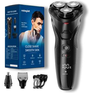 Cordless Electric Razor for Men: 3-in-1 Shaver for Beard/Nose/Sideburns - IPX7 Waterproof Travel Kit - Turbo Speed & Precision Blades