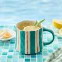 Stripe Ceramic Coffee Mugs, 12oz Vibrant Striped Red and Green Alternating Design Cute Mugs, Dishwasher & Microwave Safe Cups for Coffee, Tea, and Cocoa, Perfect for Daily Brews tea or coffee
