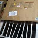 BABELIO New Version Baby Gate with Cat Door Adjustable,29-40" Metal Pet Door for Stairs & Doorways,Pressure Mounted,No Tools Needed,White
