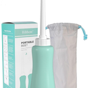 Hibbent 1 Pack Travel Bidet Bottle, Portable Bidet Sprayer Hand held Bidet 650ml, On-The-Go Travel Bag Extra Long Pointed Nozzle Spray, Toilet Bidet Shower/Bathroom Bidet Spray-Green