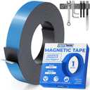 EWerk - Magnetic Tape Roll - 3.3' / 1 Meter - Extra Thick & Wide Magnet Strips w/ Strong Self-Adhesive Backing - Easy to Cut & Stick to Surfaces - Perfect for DIY, Whiteboard & Fridge Organization