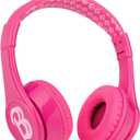 eKids Barbie Bluetooth Headphones, Pink Wireless Headphones with Microphone Includes Aux Cord, Volume Reduced Kids Foldable Earphones for School, Home, or Travel